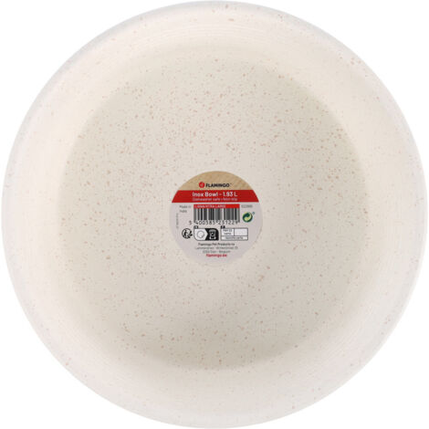 Gamelle pour nourriture ou l'eau blanche ø 21.1 cm,  1.93 litres pour chat et chien - Flamingo