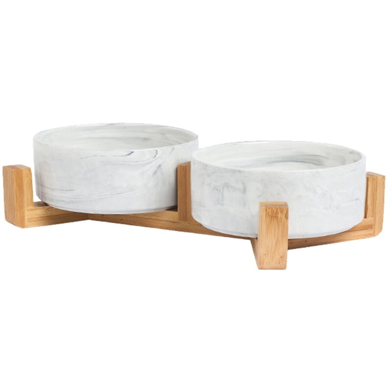 Gamelle surélevée en céramique pour chiens de petite taille, gamelle avec support, gamelle pour chats et petits chiens, chiots - Gamelle droite Dali