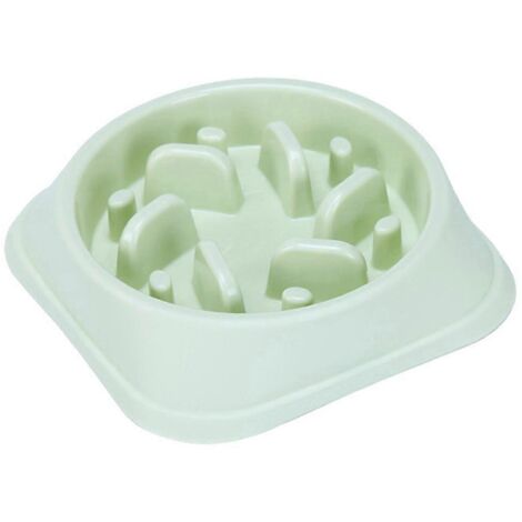 Gamelles anti-étouffement pour chiens et chats, en plastique vert.