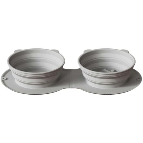 Gamelles de voyage pliables et portables pour chiens et chats, double gamelle pour eau et nourriture, idéales pour les promenades.