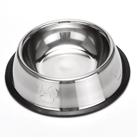 Gamelles en acier inoxydable pour chien avec base antidérapante en caoutchouc Pour chiens de grande taille 30 cm