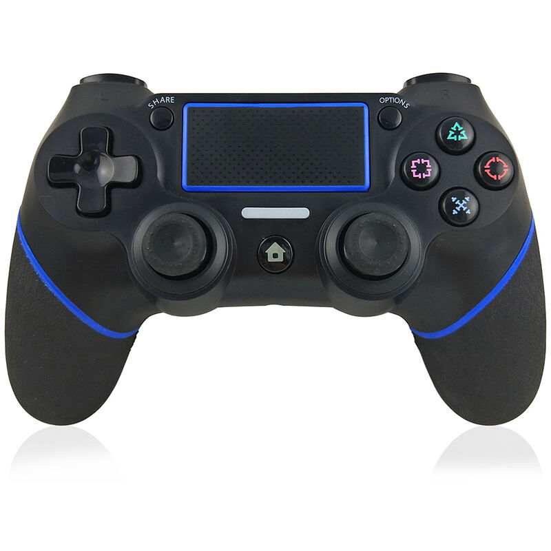 

Gamepad inalambrico BT Game con Touchpad Vibracion Funcion de mango de 6 ejes Mango de juego ergonomico Compatible con PS4 Host Negro y azul, Azul