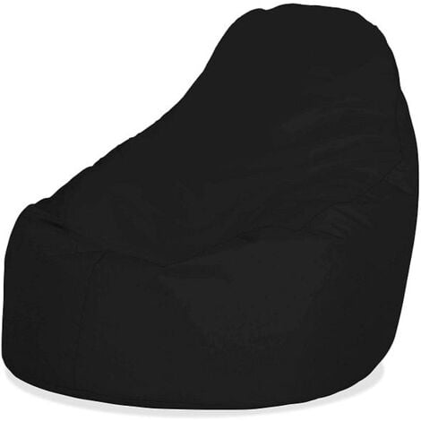 Gamer Bean Bag (Water Resistant) with Flakes Filling - Black