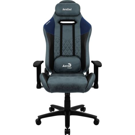 Gamer chair aerocool duke stone blue aerosuede per il massimo comfort premium in pelle sintetica modello in fibra di carbonio e braccioli a bilanciere regolabili con diamante