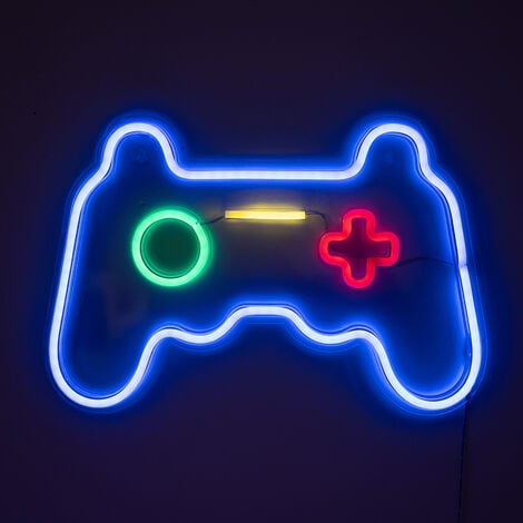 VALUELIGHTS Games Controller Shaped Neon Wall Light LED Sign Cool Bedroom Gamer Boys Girls Décor Party Decoration Lamp USB Powered & Plug In Lighting