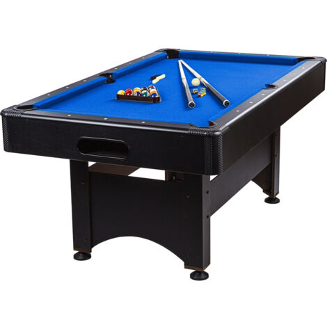 AUTRES GAMES PLANET® Billardtisch - 6ft, 184x108x82 cm, mit Kugeln, Dreieck, Kreide, Stock, Ballrücklauf, Robust, Modern, für Zuhause, Höhenverstellbar, Blau - Tischbillard, Billard, Snookertisch, Pool