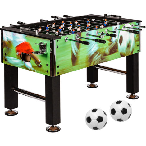 AUTRES GAMES PLANET® Kickertisch - Stabil, Höhenverstellbar, 2 Bälle, Getränkehalter, Torzähler, für Kinder, Erwachsene, Turnier, Profi, Grün - Tischkicker, Kicker, Tischfussballtisch, Tischfussball