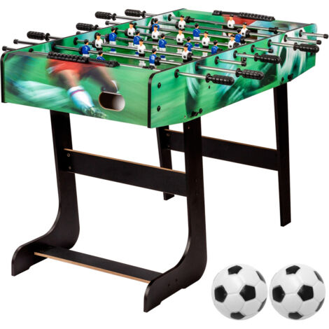 AUTRES GAMES PLANET® Tischkicker - Klappbar, 121x101x79cm, Rutschfeste Griffe, mit Bällen und Figuren, Weiß - Tischfußballtisch, Kickertisch, Tischfußball, Erwachsene, Kinder, Jugendliche, Turnier