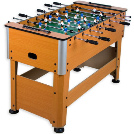 AUTRES GAMES PLANET® Tischkicker - Stabil, 2 Bälle, Torzähler, für Kinder, Erwachsene, Turnier, Profi, Kantenschutz, Helles Holz - Kickertisch, Kicker, Tischfussballtisch, Tischfussball, Tischfussballspiel