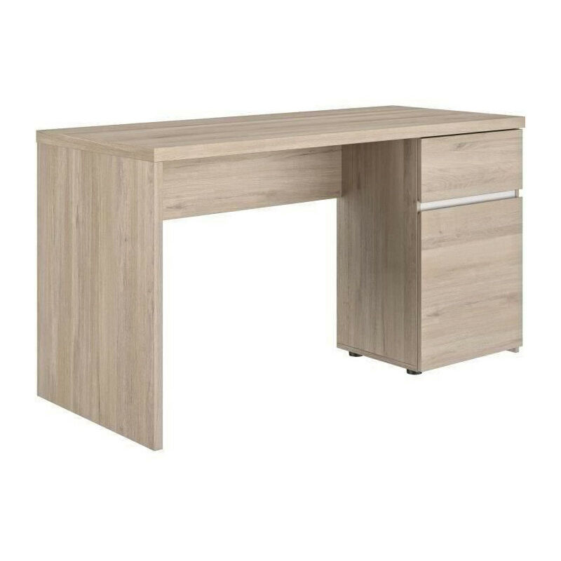Gami bureau 1 tiroir porte - grosse epaisseur decor chene made in <strong>france</strong> l 140 x p 60 h 75 cm oleron