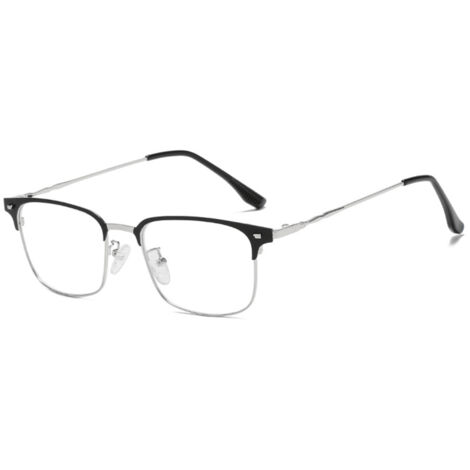 Gaming-Brille mit Blaulichtfilter und UV-Schutz (4–400 nm) für Computer, leichter Metallrahmen, Schwarz/Gold/Silber/Pink/Gunmetal, 139 mm x 148 mm