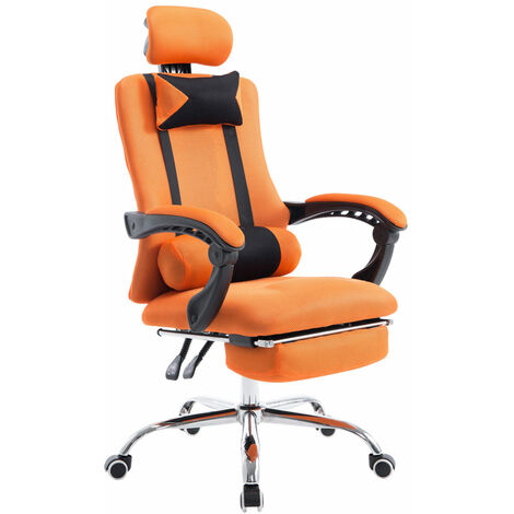 Gaming Bürostuhl Fellow mit integrierter Fußablage orange