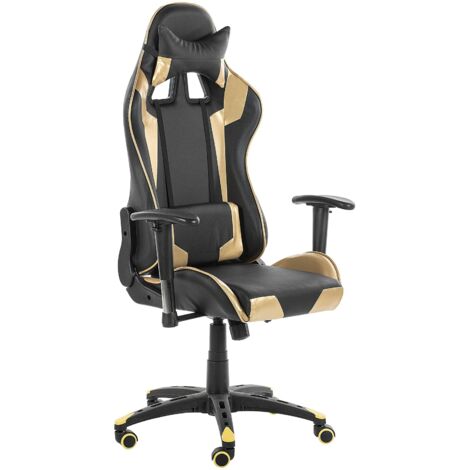 Gaming Chair KNIGHT Faux Leather Gold