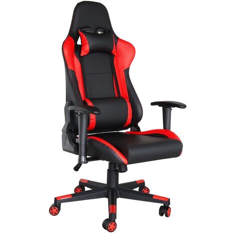 Gaming Chair Power - Schwarz/Rot - ergonomisch - viele Extras