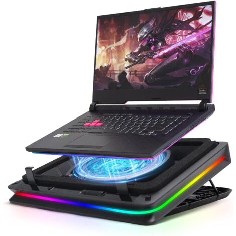 Gaming-Laptop-Kühlständer mit Touch-Steuerung, variabler Geschwindigkeit, für schnelle Kühlung von 13-19 Zoll Laptops, extra großer 18 cm leistungsstarker Turbolüfter.