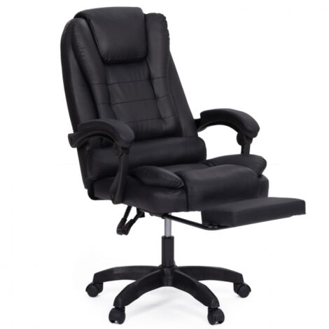 Gaming Sessel Büro JIM, mit gepolstertem Komfortsitz und Fußstütze schwarz