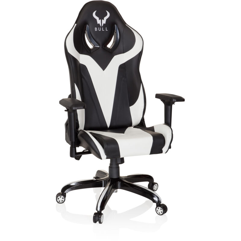 Gaming Stuhl / Bürostuhl Promoter I Kunstleder Schwarz / Weiß Hjh Office