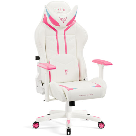 Gaming Stuhl Diablo X-Ray 2.0 Normal: Weiß-Rosa