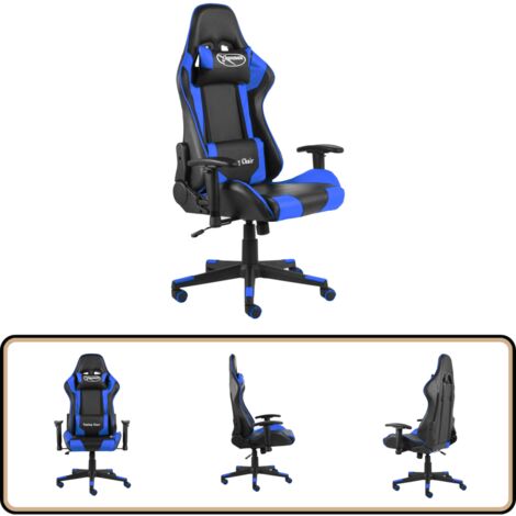 Gaming-Stuhl Drehbar Blau PVC - Gaming Stuhl - PC Stuhl - Gamer Chair - Schreibtischstuhl - Bürostuh L