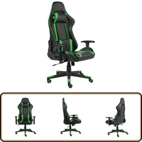 Gaming-Stuhl Drehbar Grün PVC - Gaming Stuhl - PC Stuhl - Gamer Chair - Schreibtischstuhl - Ergonomischer Stuhl