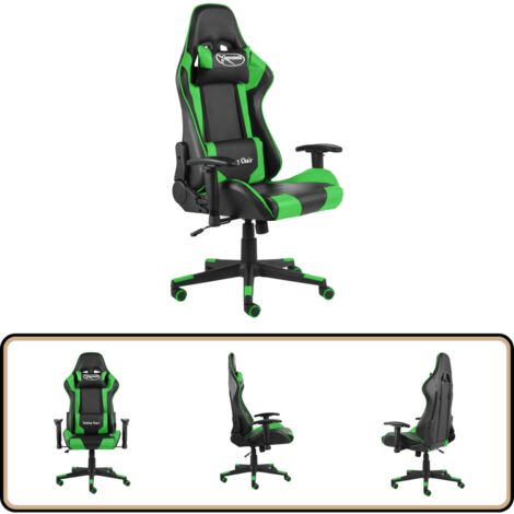 Gaming-Stuhl Drehbar Grün PVC - Gaming Stuhl - PC Stuhl - Gamer Chair - Schreibtischstuhl - Ergonomischer Stuhl