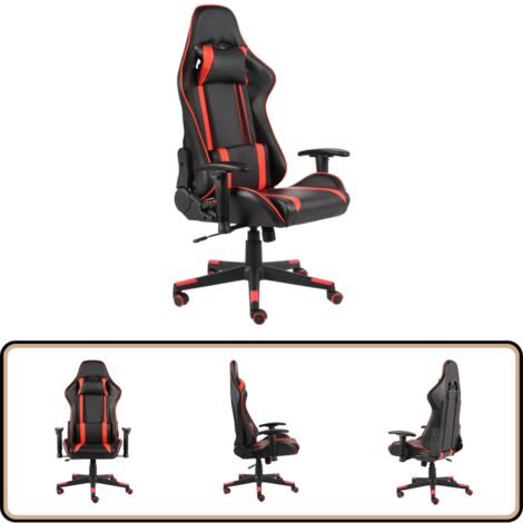 Gaming-Stuhl Drehbar Rot PVC - Gaming Stuhl - PC Stuhl - Gamer Chair - Schreibtischstuhl - Ergonomischer Stuhl