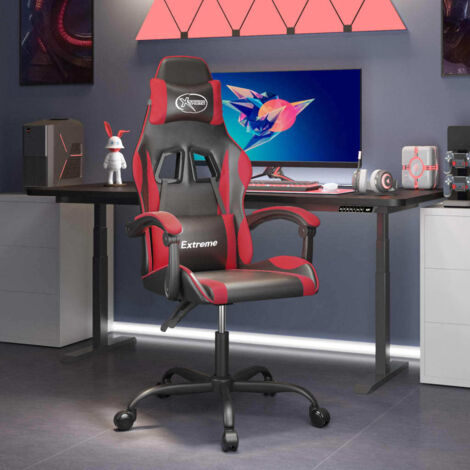 Gaming-Stuhl Drehbar Schwarz und Rot Kunstleder vidaXL