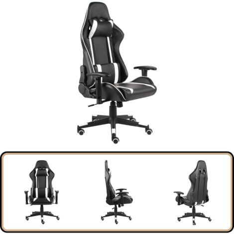Gaming-Stuhl Drehbar Weiß PVC - Gaming Stuhl - PC Stuhl - Gamer Chair - Schreibtischstuhl - Ergonomischer Stuhl