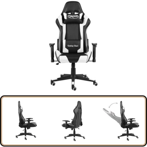 Gaming-Stuhl Drehbar Weiß PVC - Gaming Stuhl - PC Stuhl - Gamer Chair - Schreibtischstuhl - Ergonomischer Stuhl
