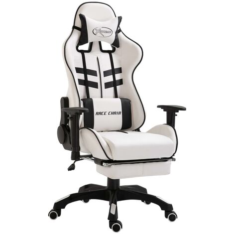 Gaming-Stuhl mit Fußstütze Schwarz Kunstleder