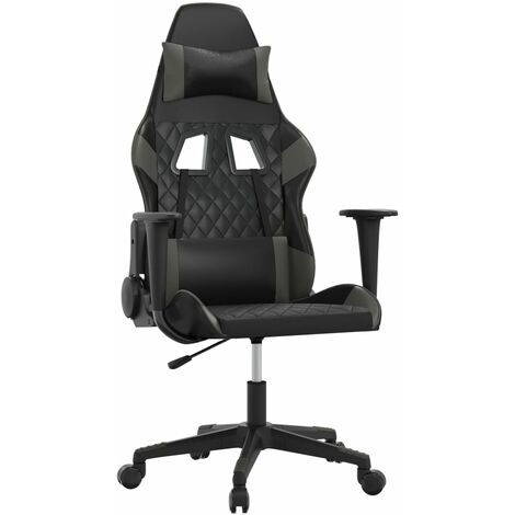 Gaming-Stuhl Schwarz und Grau Kunstleder vidaXL