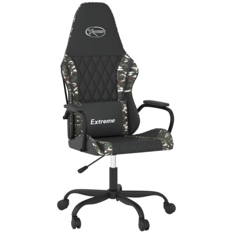 Gaming-Stuhl Schwarz und Tarnfarben Kunstleder vidaXL