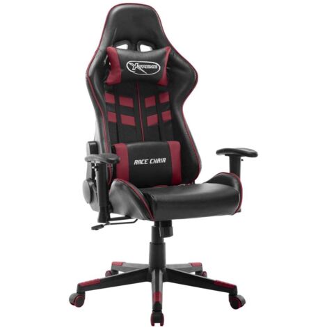 Gaming-Stuhl Schwarz und Weinrot Kunstleder vidaXL