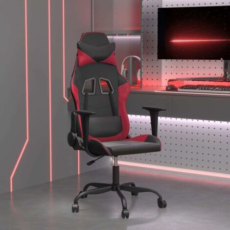 Gaming-Stuhl Schwarz und Weinrot Kunstleder vidaXL883109