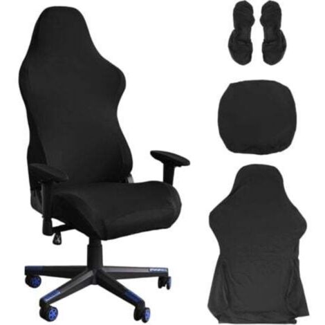 Gaming-Stuhlbezug – Bürostuhlbezug – Schwarz – Dehnbar – Für Computer-Gaming-Stühle, Rennstil – Schwarz