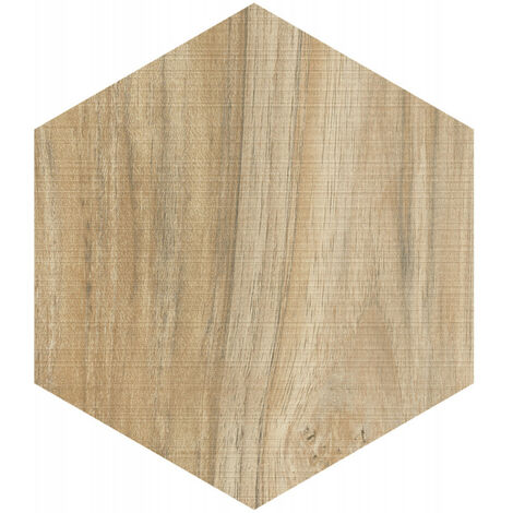 GAMMA BEIGE - Carrelage 23,3x26,8 cm hexagonal aspect bois beige miel - Beige