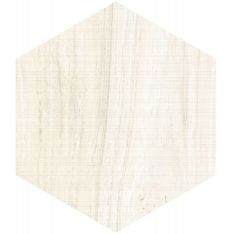 GAMMA BLANCO - Carrelage 23x26,6 cm hexagonal aspect bois blanc crème - Blanc