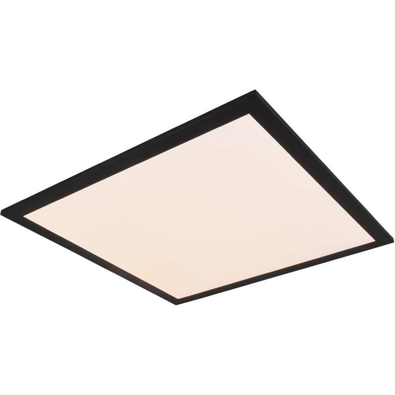 Gamme de plafonniers led carrés avec bordure noire et télécommande multifonction 45x45
