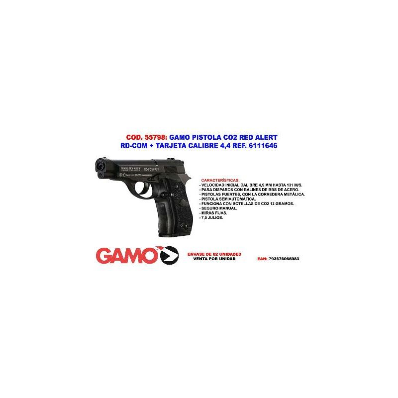 

gamo pistola co2 red alert rd-com usa balin acero bbs 6111646 - Mibricotienda