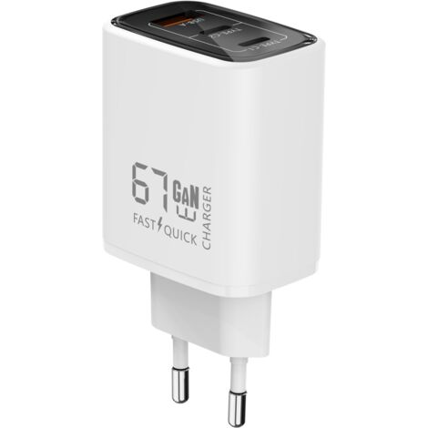 GaN 67W PDW Schnellladegerät Weiß