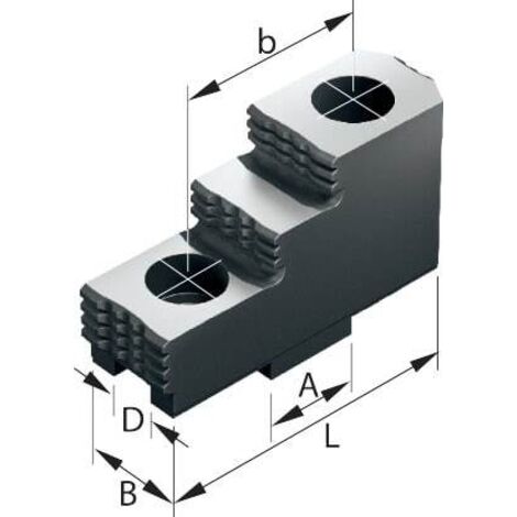 Ganasce Reversibili Indurite Segnalati, 3 Elementi, Per Mandrino Cremagliera Tre Duro-T Bit: 200 Mm
