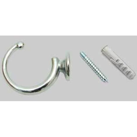 Gancetto per tendaggi leggero 40 mm - cromo - blister 2 pezzi