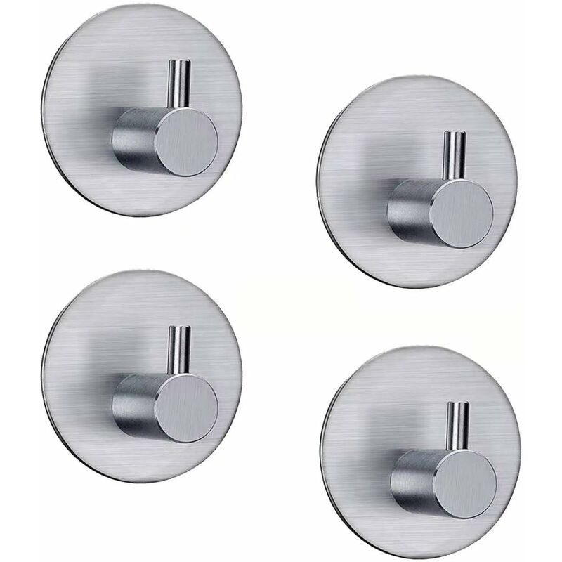 

Abcrital - Gancho adhesivo 3M de 4 piezas, gancho de pared de baño autoadhesivo de acero inoxidable de 7 kg máx., Barra de toalla con cinta adhesiva,