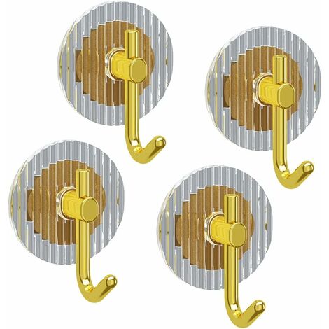 Gancho Adhesivo 4 Piezas Gancho para Toalla de Cocina Gancho Adhesivo para Pared de Baño Gancho para Toalla Autoadhesivo Dorado