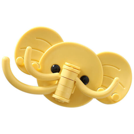 Gancho adhesivo decorativo con forma de cabeza de elefante, fabricado en ABS, para montaje en pared, para baño, dormitorio, sala de estar, cocina, sin necesidad de taladrar.