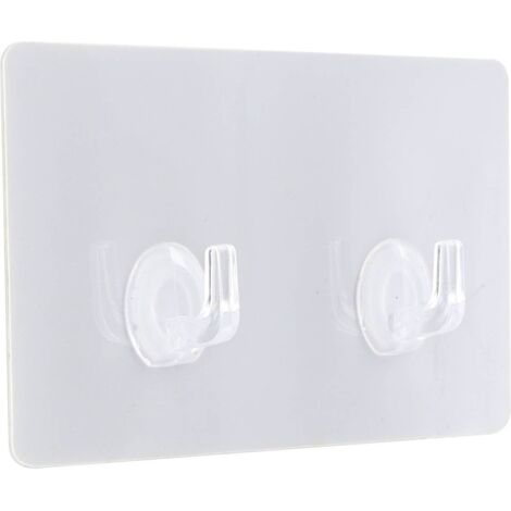 Gancho adhesivo doble ps pvc rectangular - blanco - Tendance