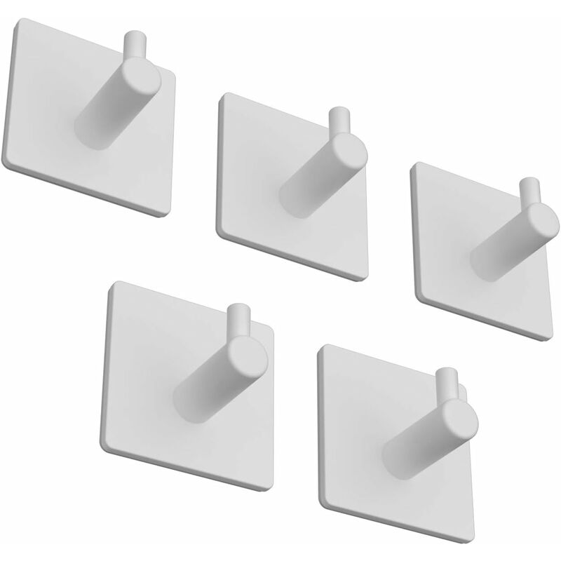 

Gancho adhesivo fuerte de acero inoxidable sin rastro blanco (1 gancho x 5 piezas)