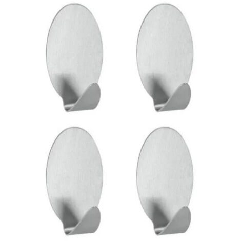 Gancho adhesivo liliput acero inoxidable, 4 piezas