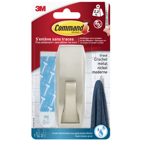 Gancho adhesivo moderno, COMMAND, plateado 2,3 kg COMMAND
