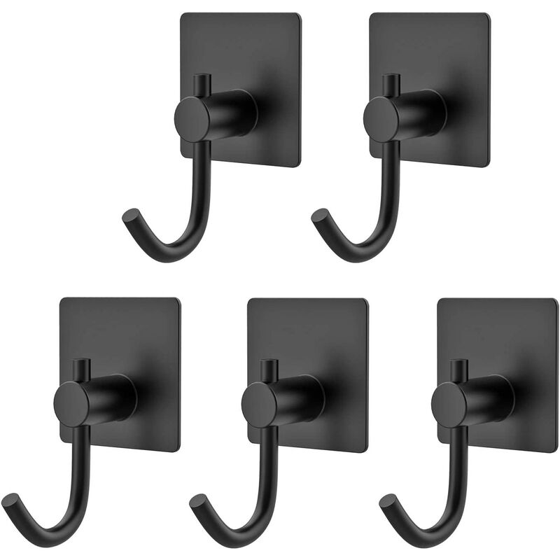

Abcrital - Gancho adhesivo para piezas, gancho de pared de acero inoxidable, barra de toalla impermeable autoadhesiva sin taladrar para baño, cocina,